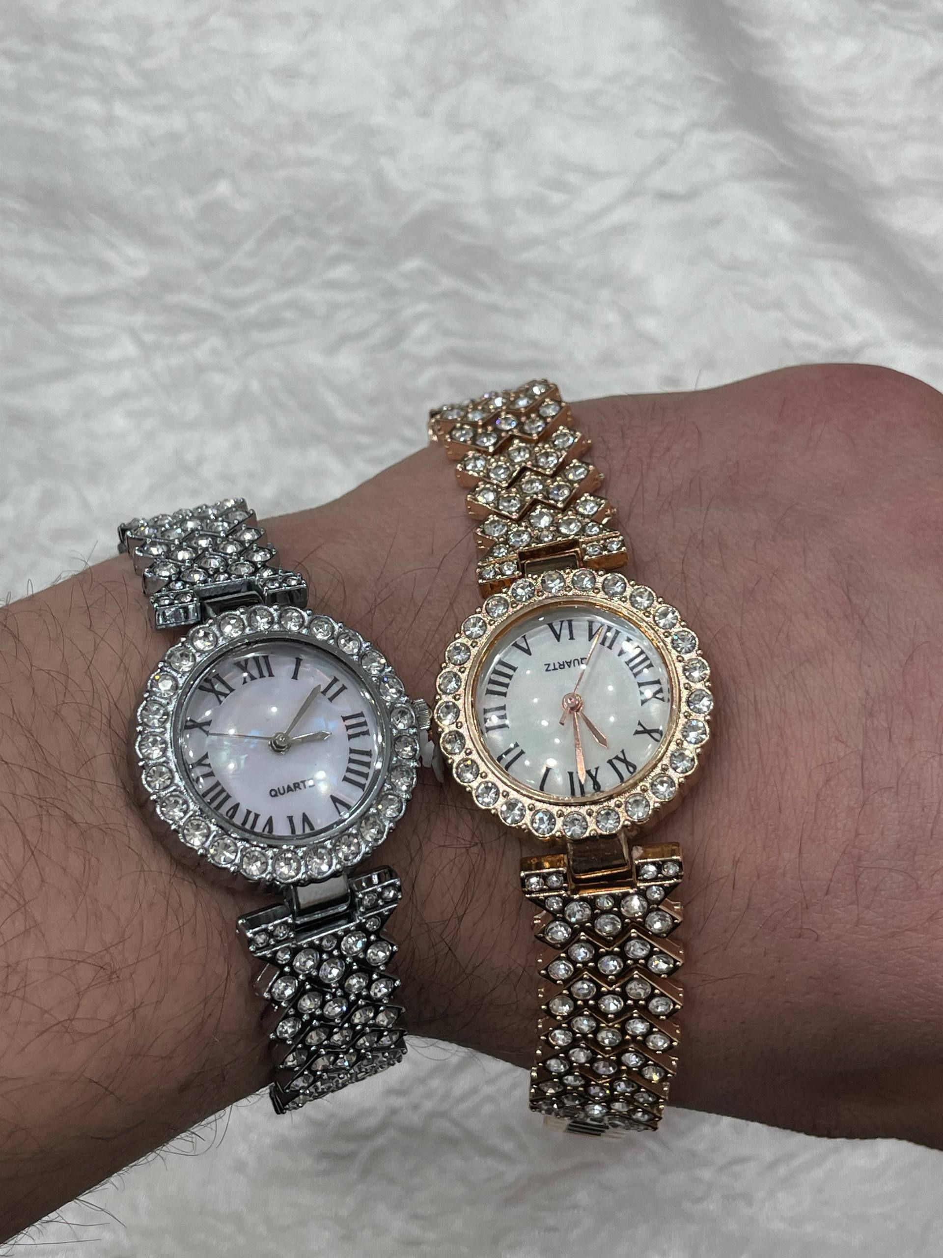 ساعت زنانه دست بند نگین فول نگین مارک جینوا